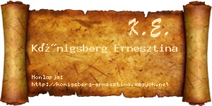 Königsberg Ernesztina névjegykártya