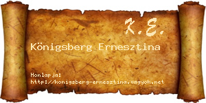 Königsberg Ernesztina névjegykártya