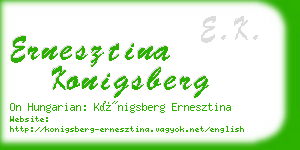 ernesztina konigsberg business card